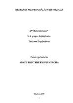 Konspekts 'Adatu printera uzbūve', 1.
