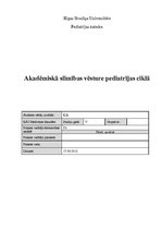 Prakses atskaite 'Slimības vēsture pediatrijā', 1.