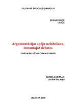 Referāts 'Argumentācijas spēju uzlabošana, izmantojot debates', 1.