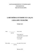 Referāts 'Labturības ietekme uz gaļas liellopu veselību', 1.