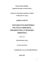 Konspekts 'Nestabilitāte ekonomikā. Inflācijas problēmas. Nodarbinātība un bezdarba problēm', 1.