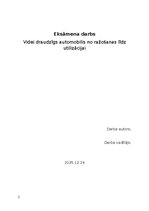 Referāts 'Videi draudzīgs automobilis no ražošanas līdz utilizācijai', 1.