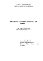 Referāts 'Brīvprātīgais kā resurss sociālajā darbā', 1.