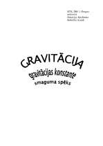Konspekts 'Gravitācija, gravitācijas konstante, smaguma spēks', 1.