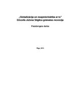 Konspekts '"Globalizācija un neapmierinātība ar to". Džozefa Jūžena Stiglica grāmatas recen', 1.