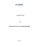 Eseja 'Mani ieguvumi no kursa "Vispārīgā psiholoģija"', 1.