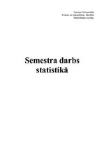 Referāts 'Semestra darbs statistikā', 1.