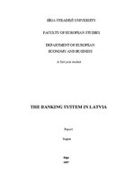 Referāts 'The Banking System in Latvia', 1.
