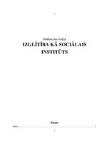 Referāts 'Izglītība kā sociālais institūts', 1.