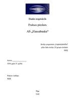 Prakses atskaite 'Prakses atskaite A/S "Hansabanka"', 1.