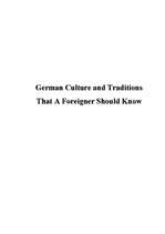Eseja 'German Culture and Traditions That A Foreigner Should Know', 1.
