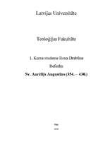 Referāts 'Svētais Aurēlijs Augustīns', 1.