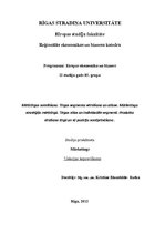 Konspekts 'Mārketinga stratēģija mērķtirgū. Produkta virzīšana tirgū un tā pozīciju nostipr', 1.