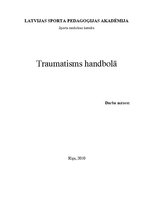 Konspekts 'Traumatisms handbolā', 1.
