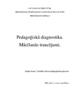 Konspekts 'Mācīšanās traucējumi', 1.