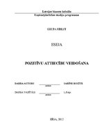 Eseja 'Cilvēku savstarpējās attiecības. Pozitīvu attiecību veidošana', 1.