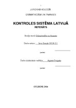 Referāts 'Kontroles sistēma Latvijā', 1.