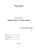 Referāts 'Uzņēmuma SIA "X" finanšu analīze', 1.