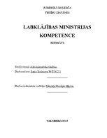 Referāts 'Labklājības ministrijas kompetence', 1.