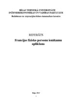 Konspekts 'Francijas fizisko personu ienākumu aplikšana', 1.