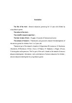 Referāts 'Sensorās attīstības veicināšana 3-5 gadus veciem bērniem, izmantojot didaktiskās', 3.