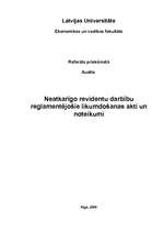 Referāts 'Neatkarīgo revidentu darbību reglamentējošie likumdošanas akti un noteikumi', 1.