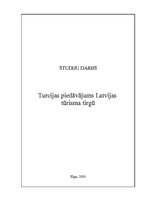 Referāts 'Turcijas piedāvājums Latvijas tūrisma tirgū', 1.