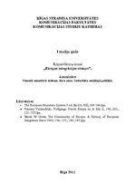 Konspekts 'Vienotā monetārā sistēma. Eiro zona. Sadarbība sociālajā politikā', 1.