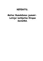 Referāts 'Muitas likumdošanas jaunumi, Latvijai iestājoties Eiropas Savienībā', 1.