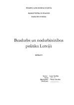 Referāts 'Bezdarbs un nodarbinātības politika Latvijā', 1.