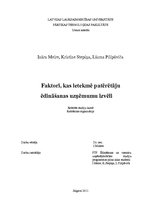 Referāts 'Faktori, kas ietekmē ēdināšanas uzņēmuma patērētāju izvēli', 1.