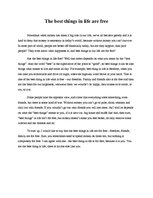 Eseja 'The best things in life are free', 1.