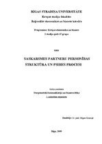 Konspekts 'Saskarsmes partneru personības struktūra un psihes procesi', 1.