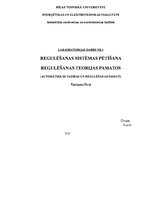 Paraugs 'Regulēšanas teorijas pamati. Laboratorijas darbs', 1.