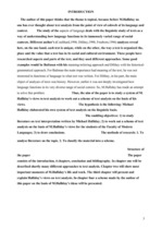 Referāts 'Halliday’s Approach to Text Analysis', 3.