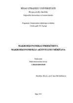 Konspekts 'Makroekonomikas priekšmets, makroekonomiskās aktivitātes mērīšana', 1.