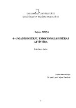 Diplomdarbs '4-5 gadīgo bērnu emocionālās sfēras attīstība', 1.