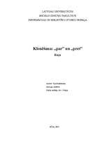 Eseja 'Klonēšana: "par" un "pret"', 1.