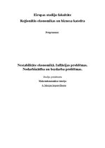 Konspekts 'Nestabilitāte ekonomikā. Inflācijas problēmas. Nodarbinātība un bezdarba problēm', 1.