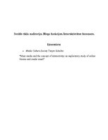 Konspekts 'Sociālo tīklu auditorija. Blogu funkcijas. Interaktivitātes fenomens', 1.