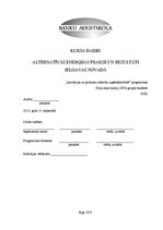 Referāts 'Alternatīvās enerģijas prakse un rezultāti Jelgavas novadā', 1.