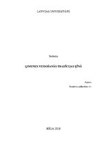 Referāts 'Ģimenes veidošanas tradīcijas Ķīnā', 1.