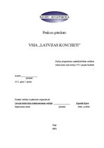 Prakses atskaite 'Prakses pārskats VSIA "Latvijas koncerti"', 1.