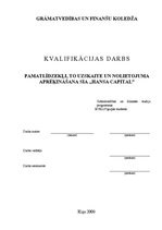 Diplomdarbs 'Pamatlīdzekļi, to uzskaite un nolietojuma aprēķināšana SIA "Hansa capital"', 1.