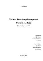 Referāts 'Tūrisms Jūrmalas pilsētas posmā Dubulti - Lielupe', 1.