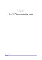 Referāts 'SIA "X" finansiālās darbības analīze', 1.