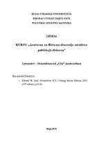 Konspekts 'Orientālisma politiskās komponentes', 1.