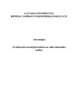 Referāts 'Ārvalstu tiešo investīciju ietekmes uz valsts ekonomiku analīze', 1.