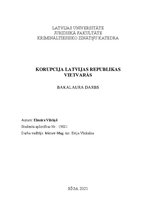 Diplomdarbs 'Korupcija Latvijas Republikas vietvarās', 1.