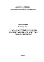 Diplomdarbs 'Pagasta svētku pasākuma projekta izstrāde kultūras nozares iestādē', 1.